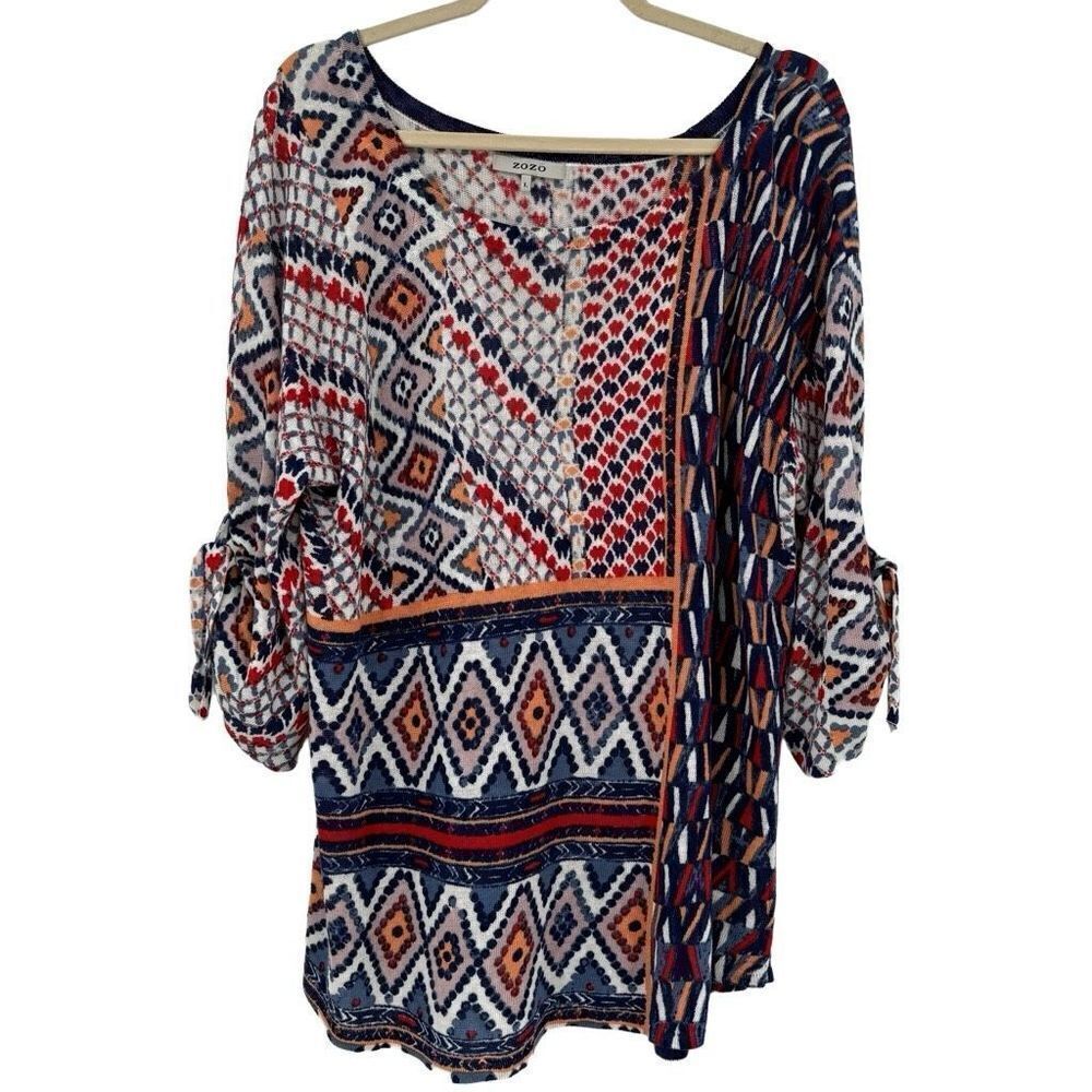 ZoZo 3/4 length Tie-Sleeve Sweater‎ Multi Colored Large